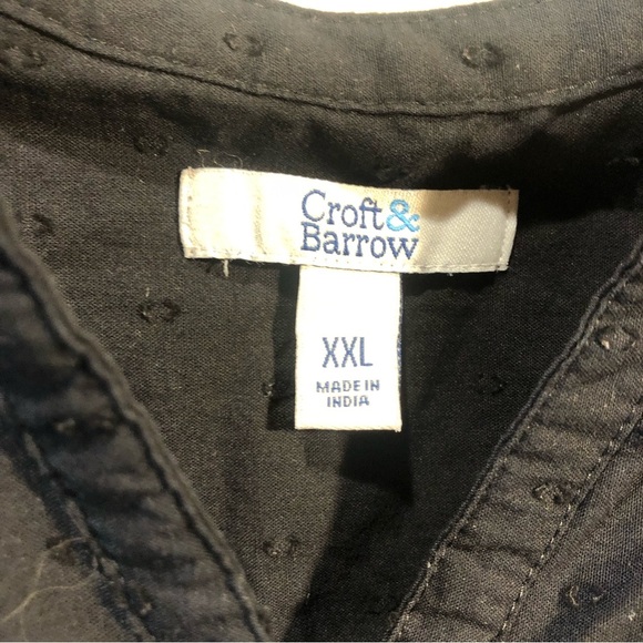 Croft and Barrow cotton Swiss dot and lace edge top with 3/4 sleeve XXL - Picture 4 of 10